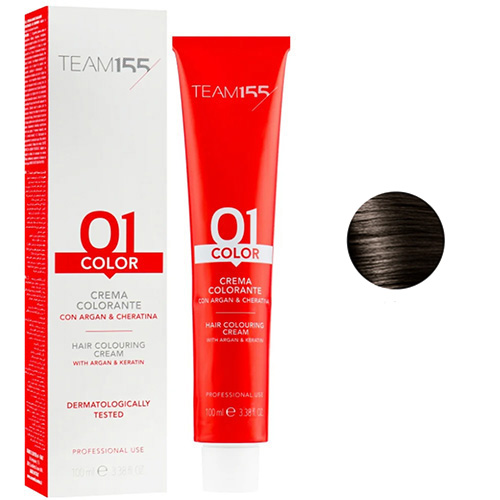 Team155 Краска для волос Crema Colorante 4 Каштановий