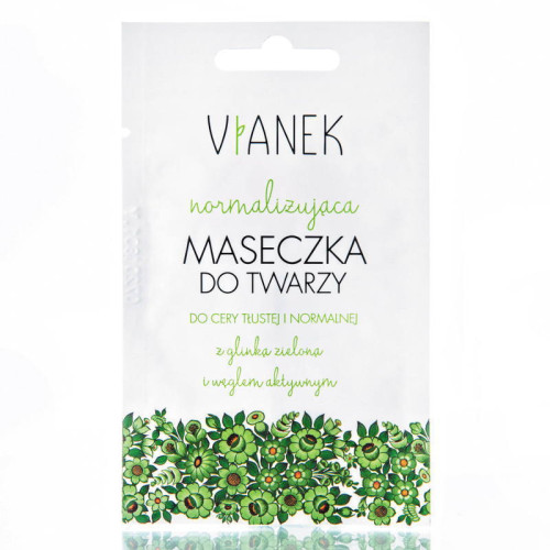Vianek Нормализирующая маска для лица с зеленой глиной и активированным углем